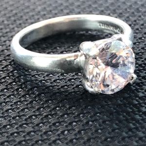 Sterling silver Tiffany & Co setting w Swarovski